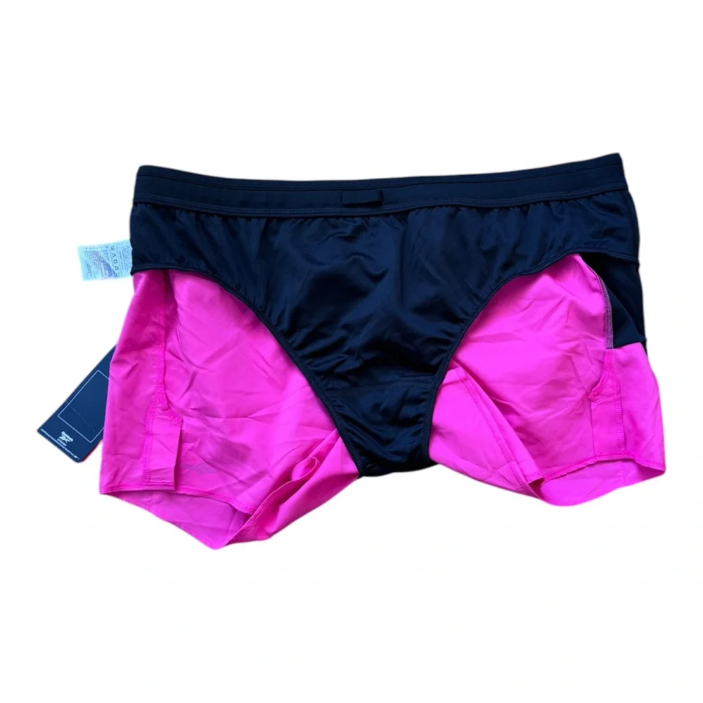 Reebok Run Essentials 3´´ Women’s Xl Pink Black Athletic Gym Shorts with Pocket